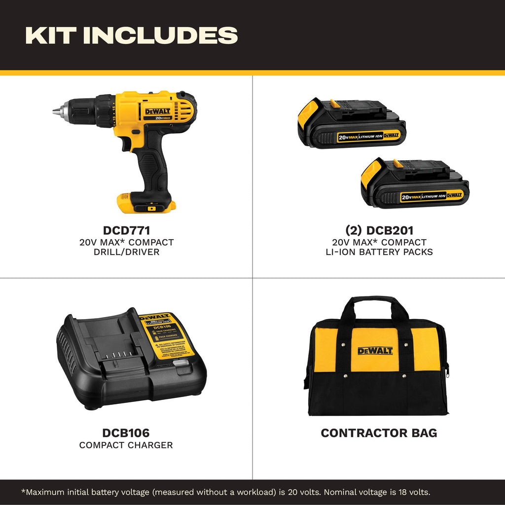 20V Max Cordless Drill Driver Set W197238