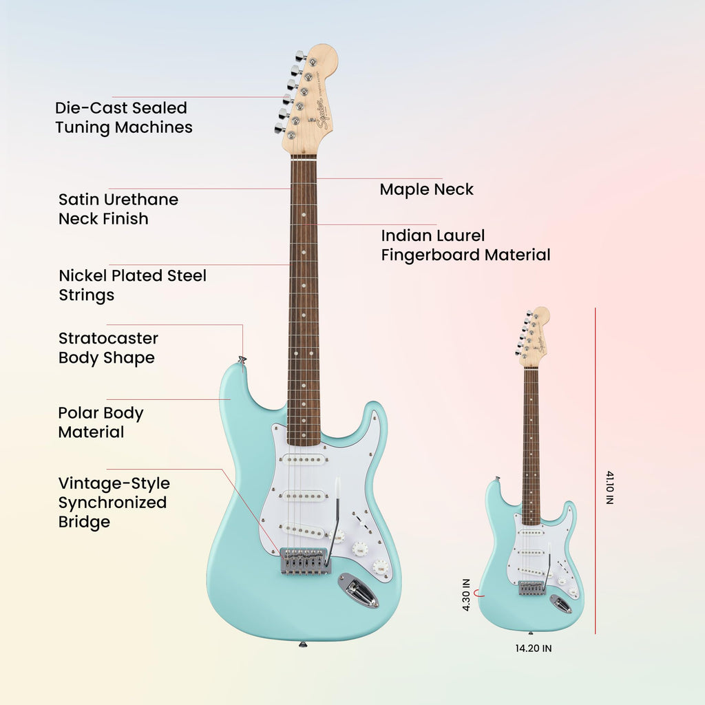 Daphne Blue Electric Guitar Bundle with Amplifier F820