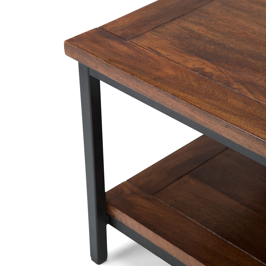 48 inch Dark Cognac Brown Mango Wood Coffee Table C28649