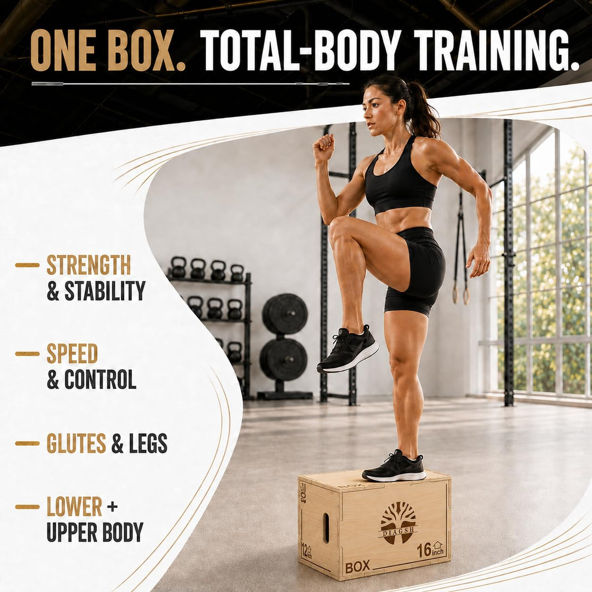 3-in-1 Wood Plyometric Jump Platform L8294