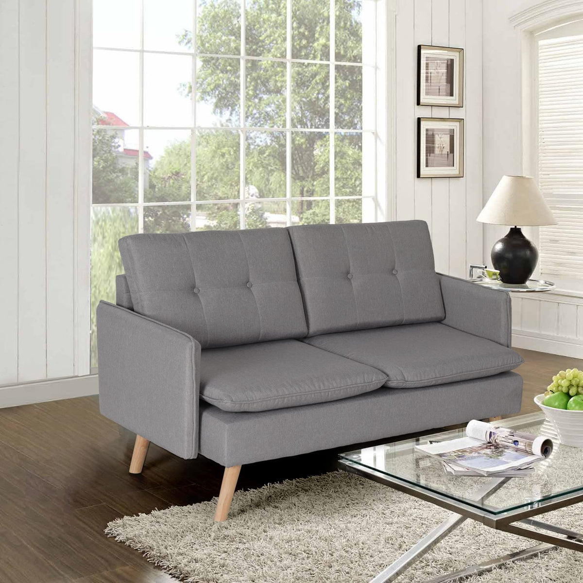 52" Light Gray Loveseat Sofa J67846