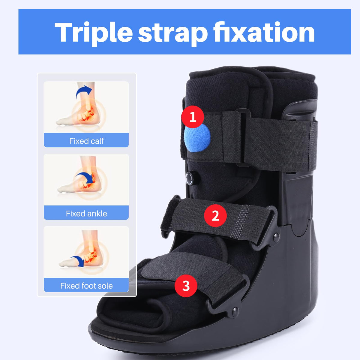 Black Medium Inflatable Walking Boot L483424