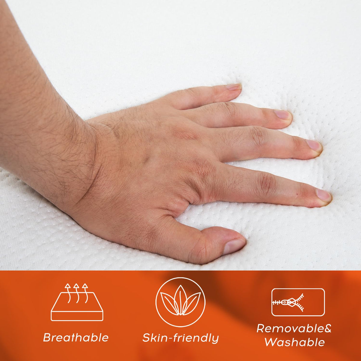 4 inch Tri Fold Memory Foam Mattress Topper with Washable Cover U1242