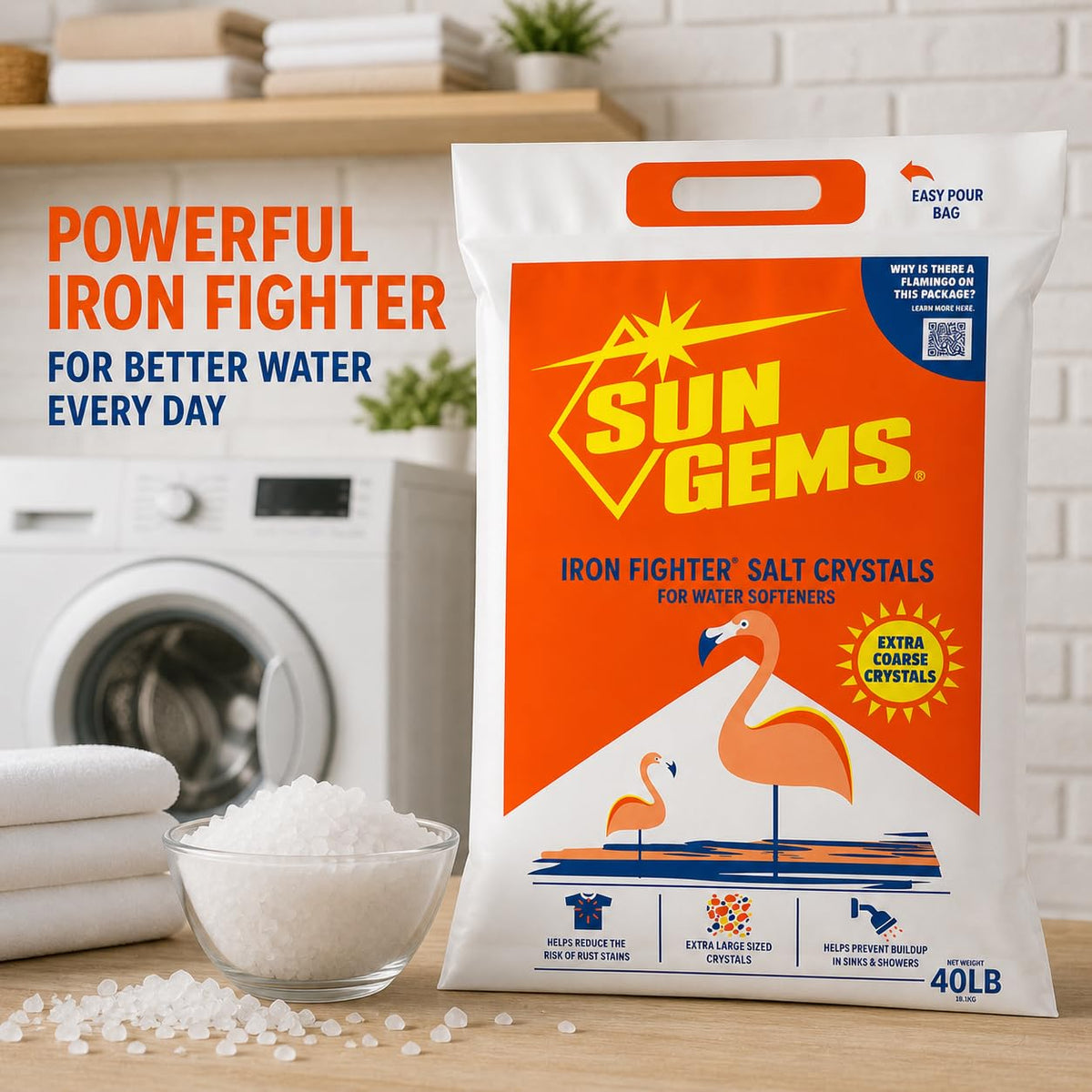 40 lb Extra Coarse Water Softener Salt Crystals V806644