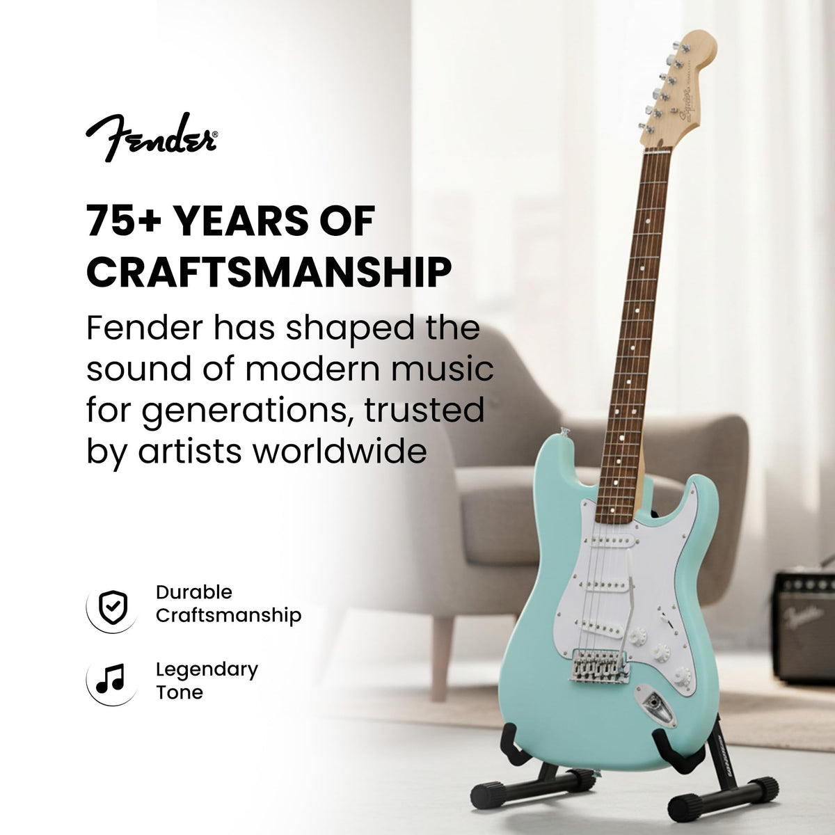 Daphne Blue Electric Guitar Bundle with Amplifier F820