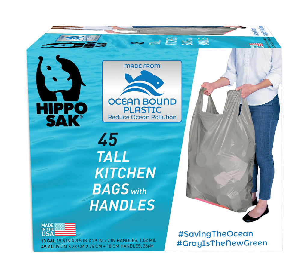 13 Gallon Recycled Plastic Tall Kitchen Trash Bags 45 Count K498531