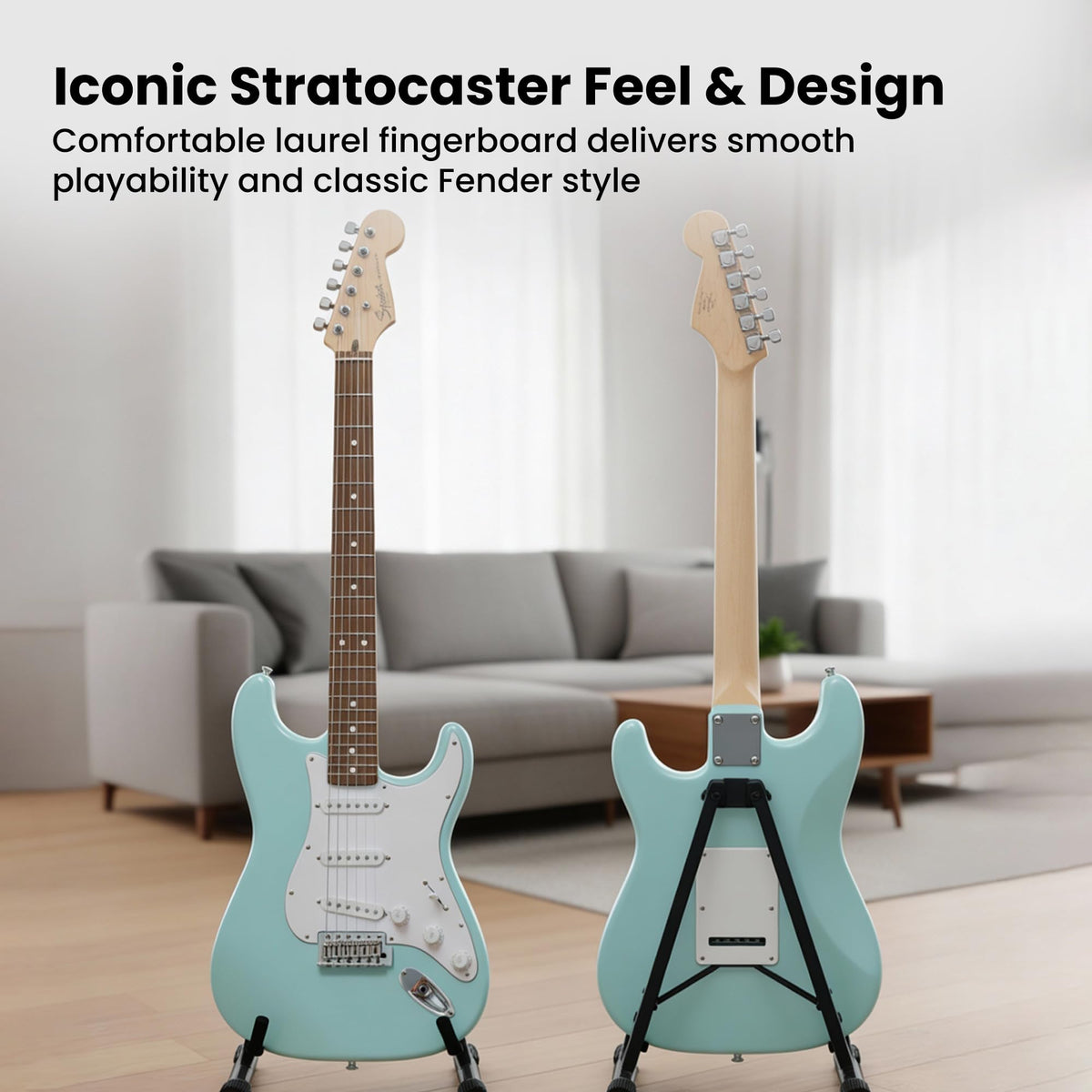 Daphne Blue Electric Guitar Bundle with Amplifier F820