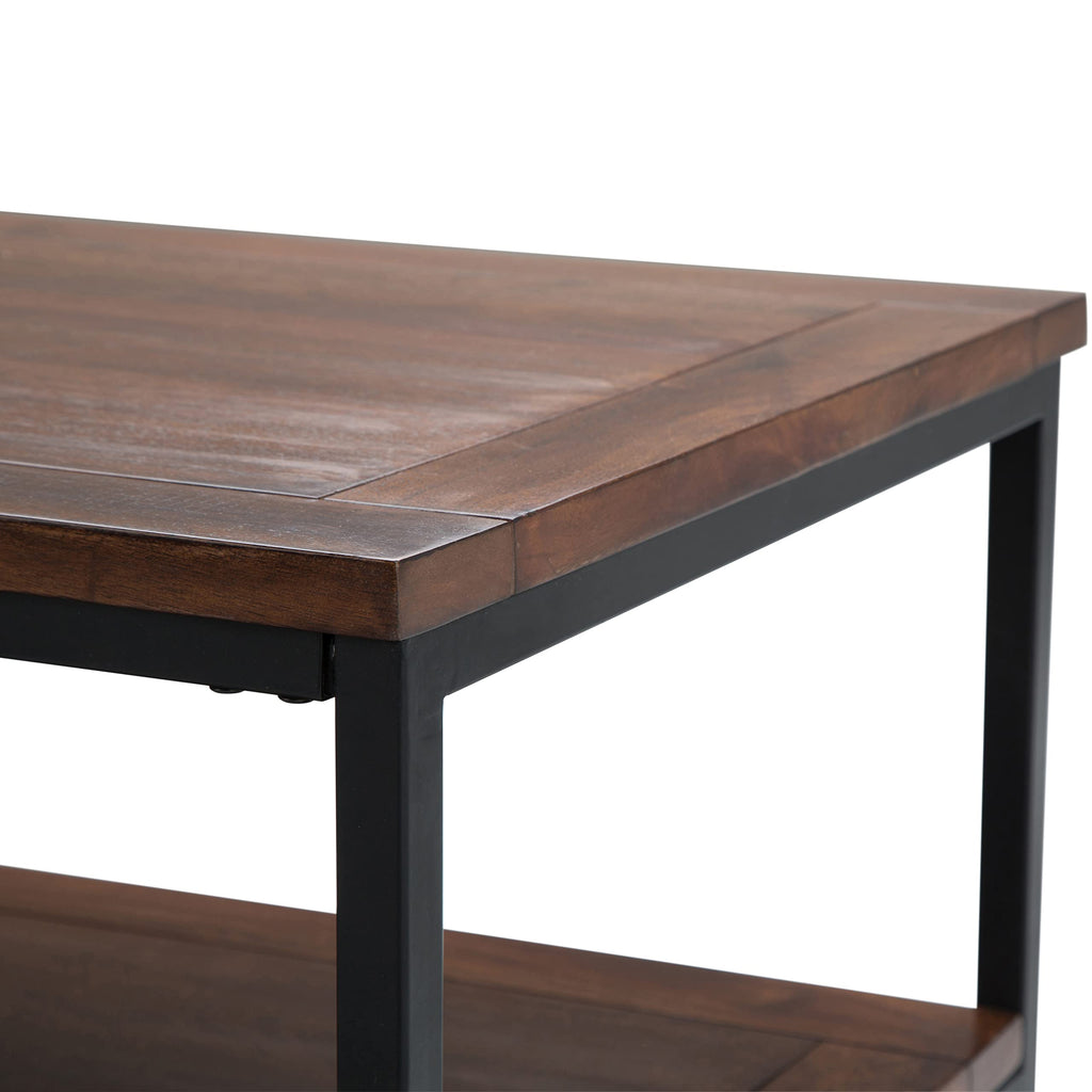 48 inch Dark Cognac Brown Mango Wood Coffee Table C28649