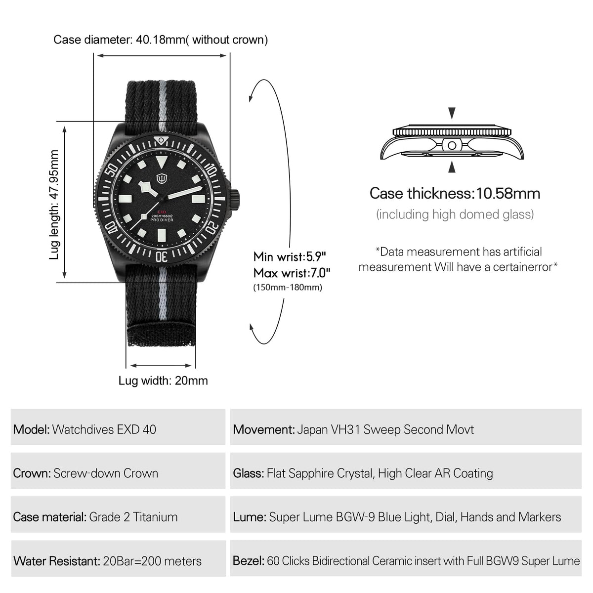 40mm Titanium Dive Watch M41785