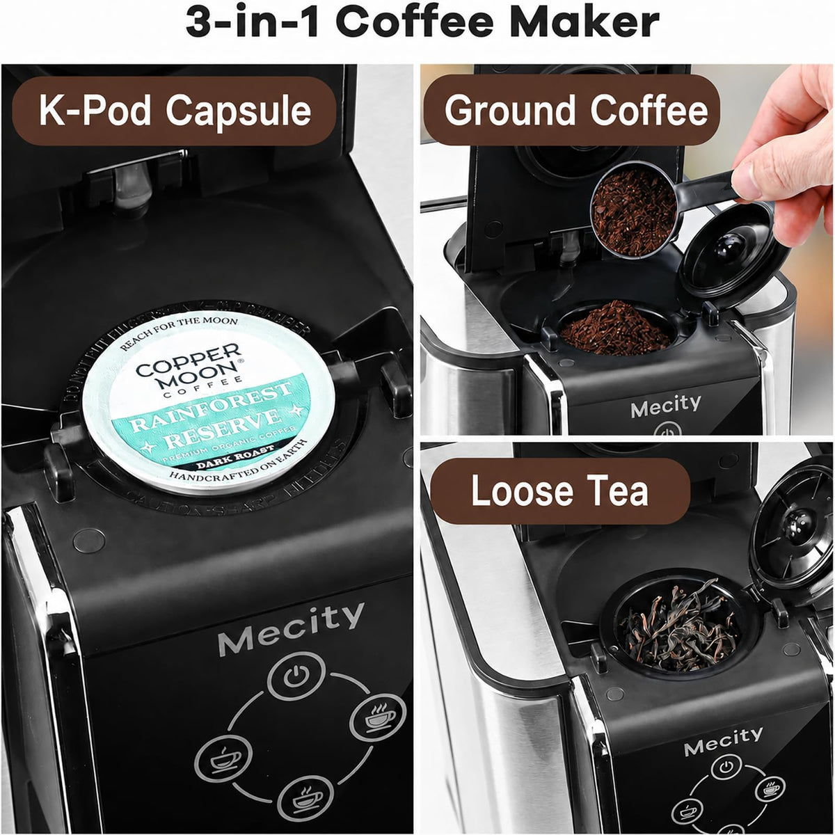 3 in 1 Single Serve Coffee Maker with 50 Oz Water Reservoir Z59072