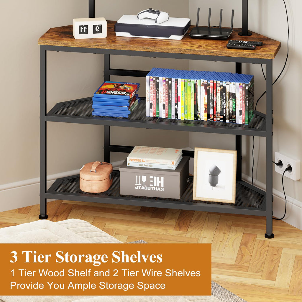 23" to 60" Corner TV Stand with Mount and Storage Shelves U616635