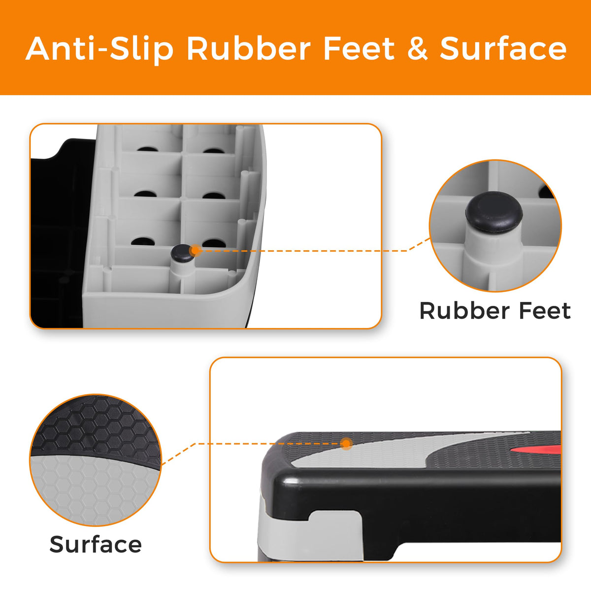 31" Adjustable Aerobic Step Platform with 4 Stackable Risers Y291