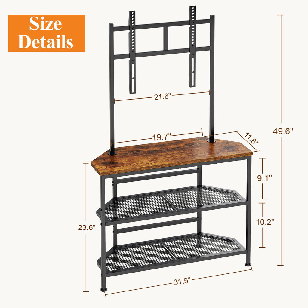 23" to 60" Corner TV Stand with Mount and Storage Shelves U616635