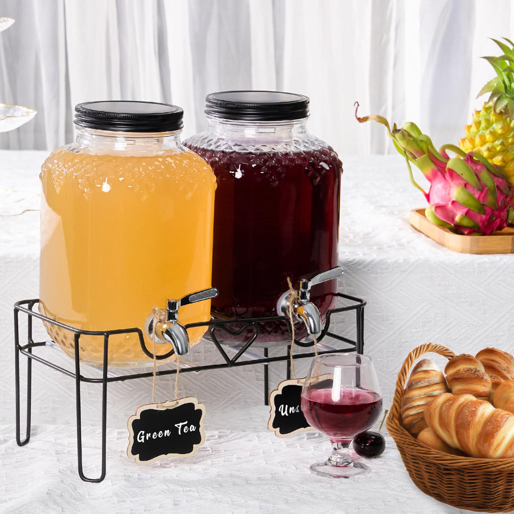 1 Gallon Glass Beverage Dispenser with Stand and Fruit Infuser Z99850