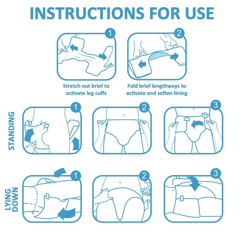 Adult Diaper 10 Pieces White Medium 28"-38" O8444