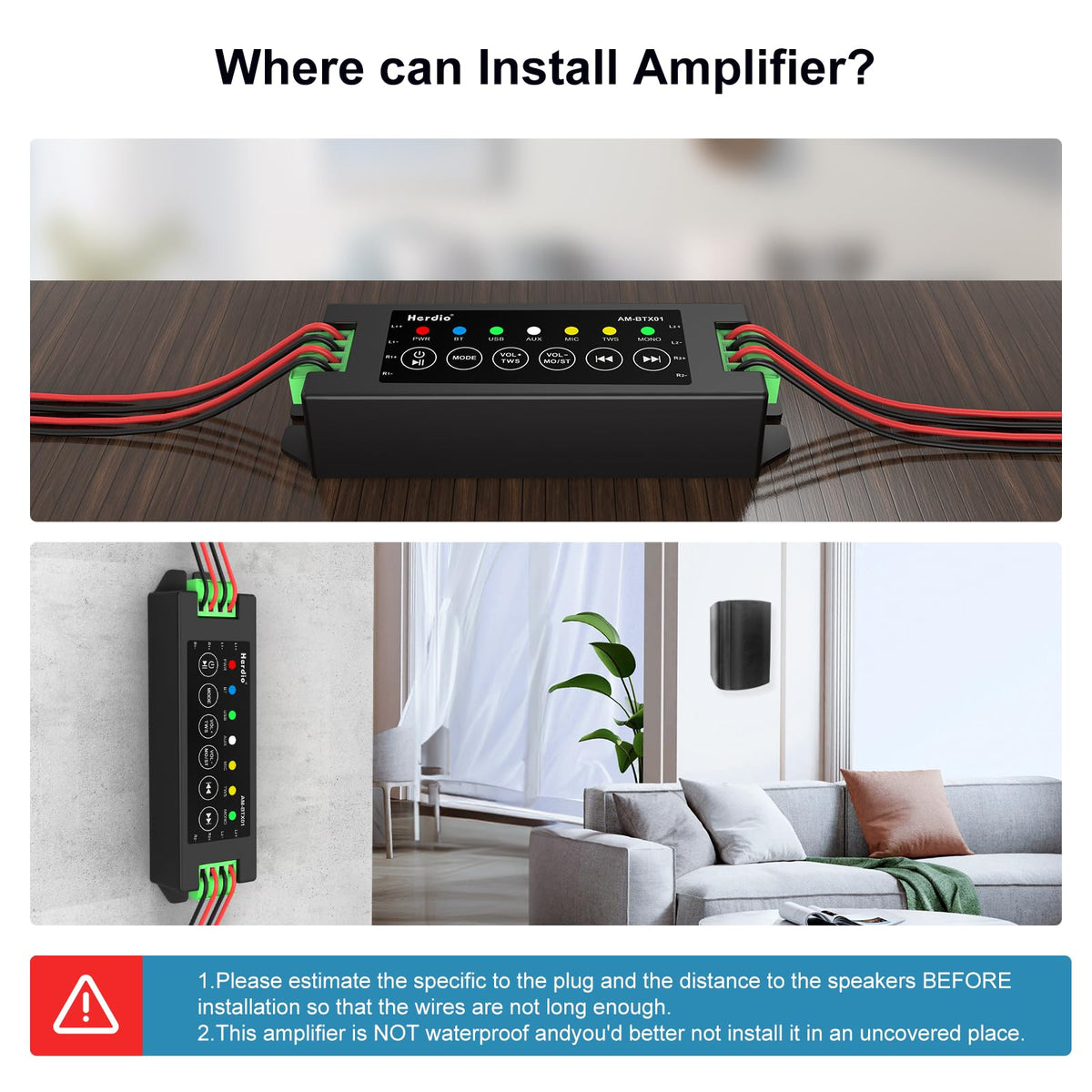 4-Channel Bluetooth Amplifier 200W with Power Supply H854