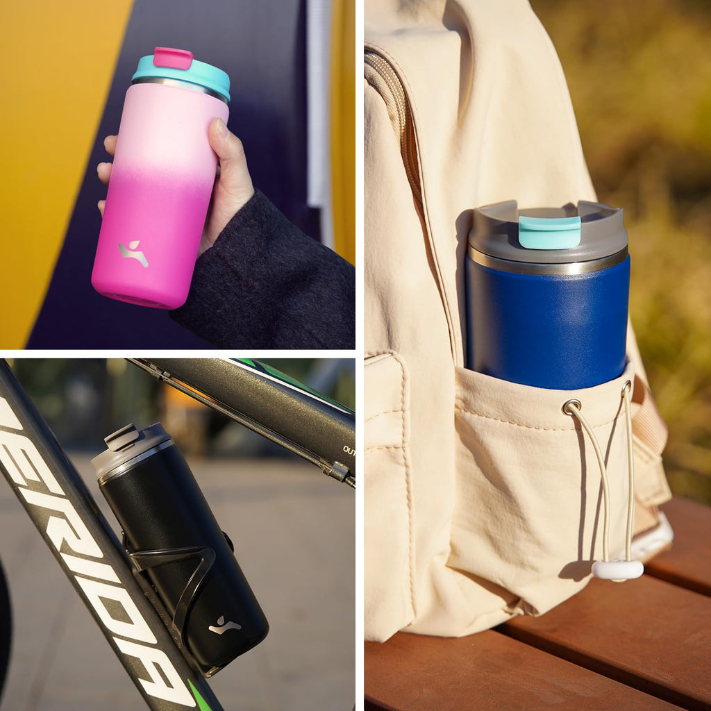 16oz Insulated Stainless Travel Coffee Mug with Lid Q19814