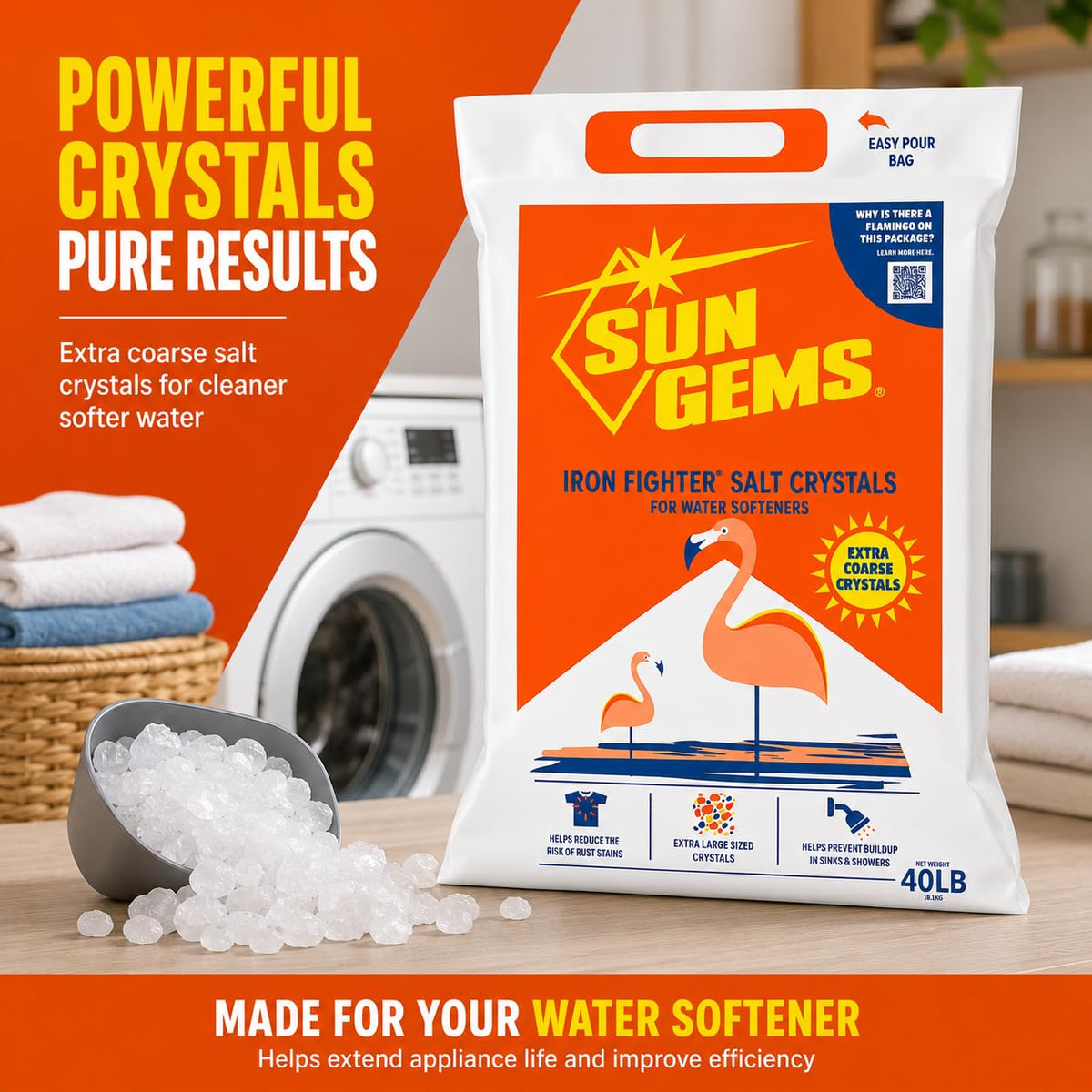 40 lb Extra Coarse Water Softener Salt Crystals V806644