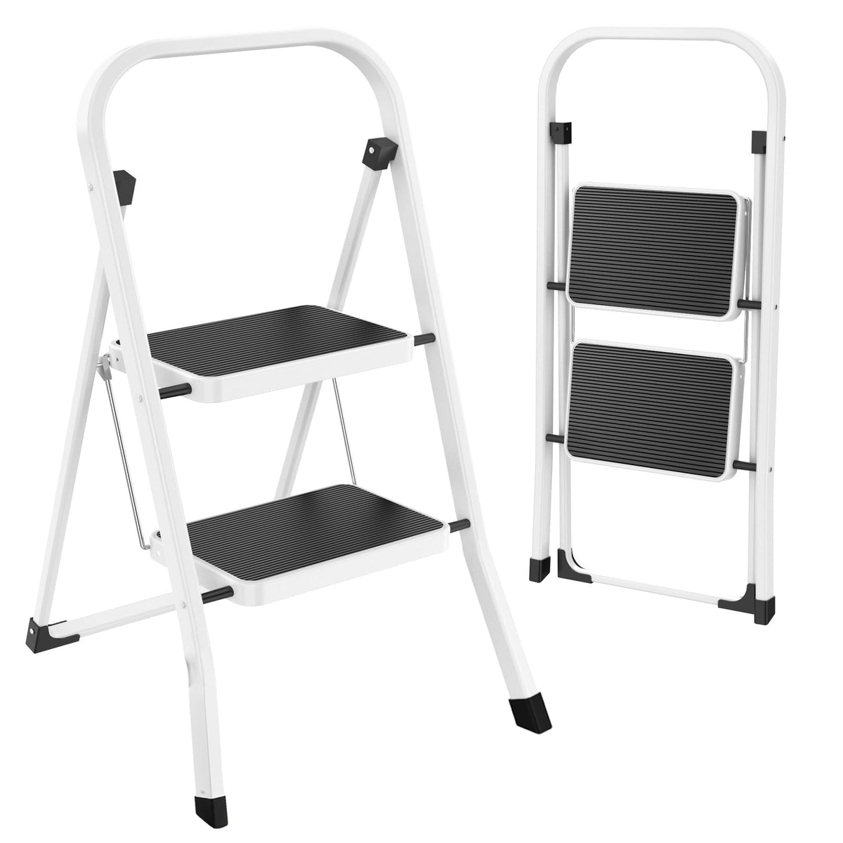 Folding Step Stool with Anti-Slip Pedal, 330 lbs Capacity, White X92388