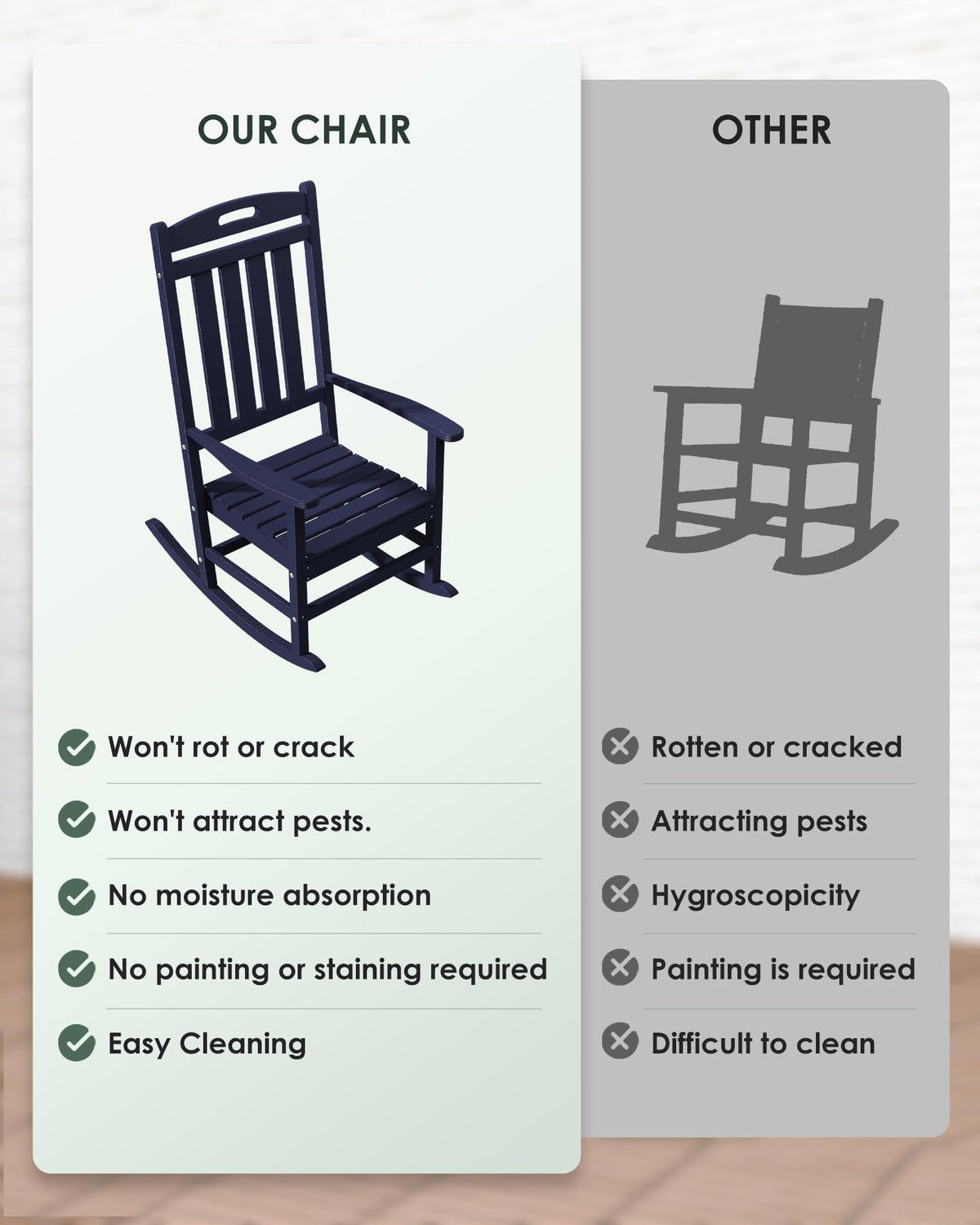 All-Weather Resistant Poly Lumber Rocking Chair L33040