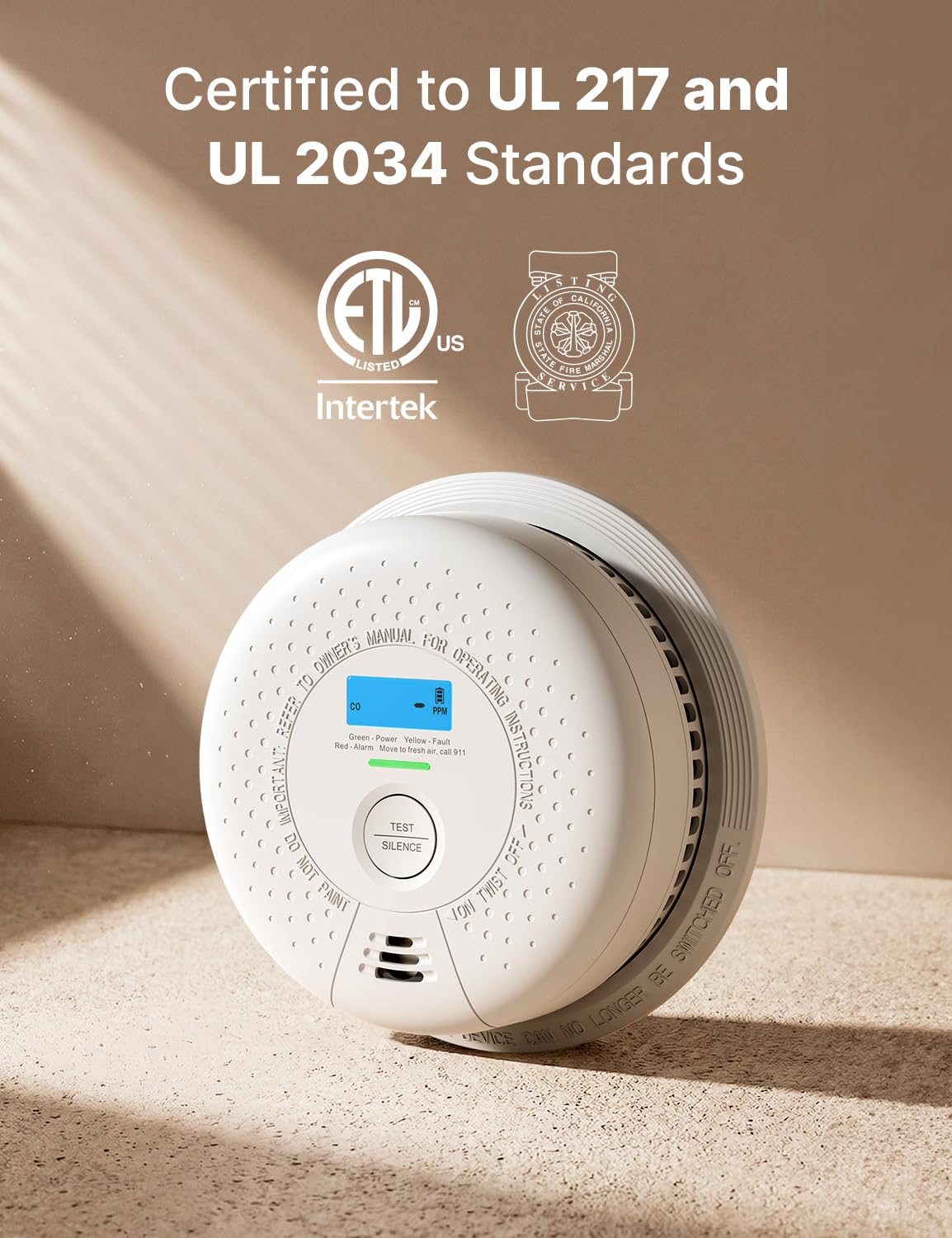 Wireless Interconnected Combination Smoke & CO Alarm 3-Pack U754511