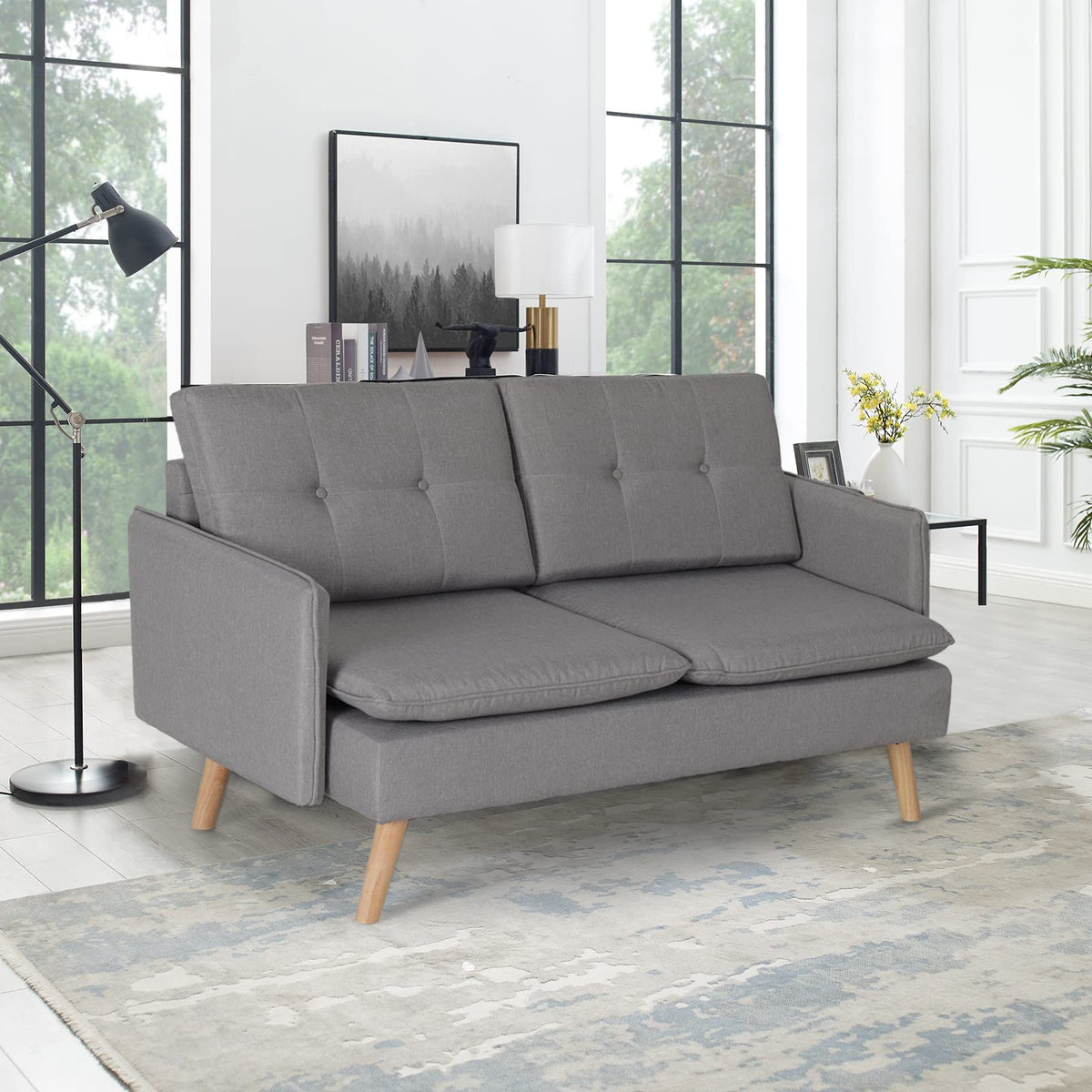 52" Light Gray Loveseat Sofa J67846