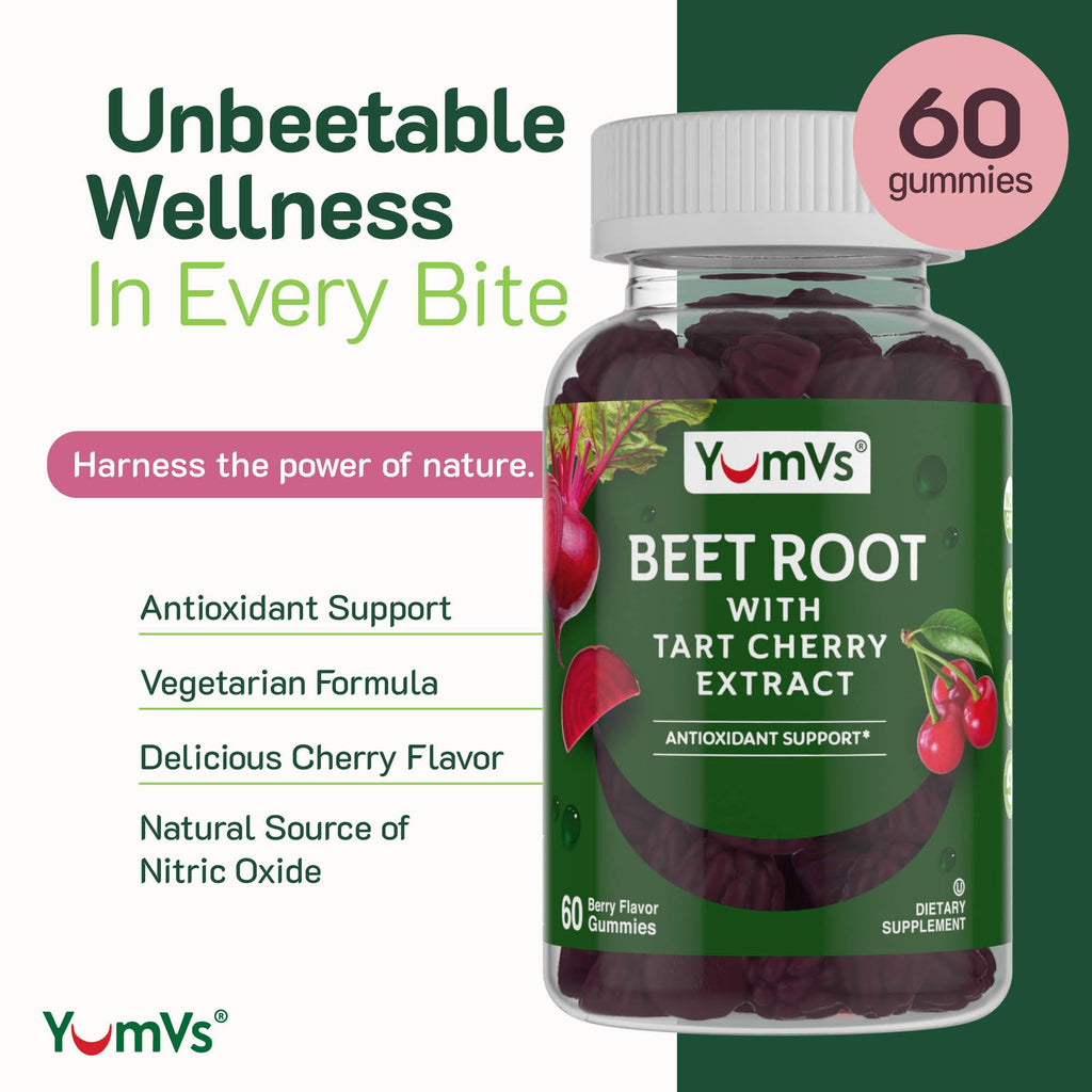 Beet Root Gummies with Tart Cherry 60 Count V1230