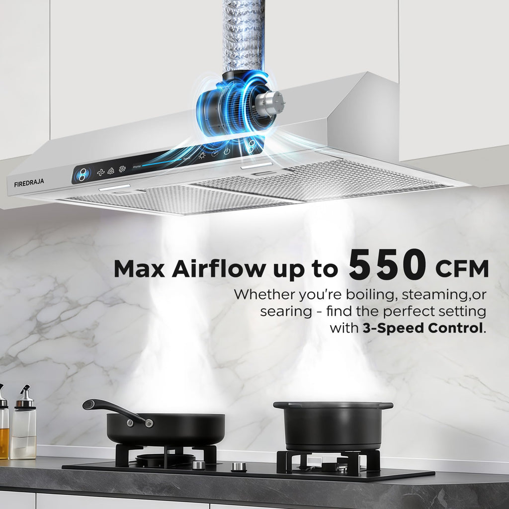30 Inch 550 CFM Stainless Steel Under Cabinet Range Hood V6118