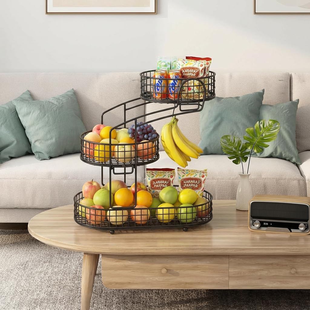 3-Tier Metal Wire Fruit Basket Y858067