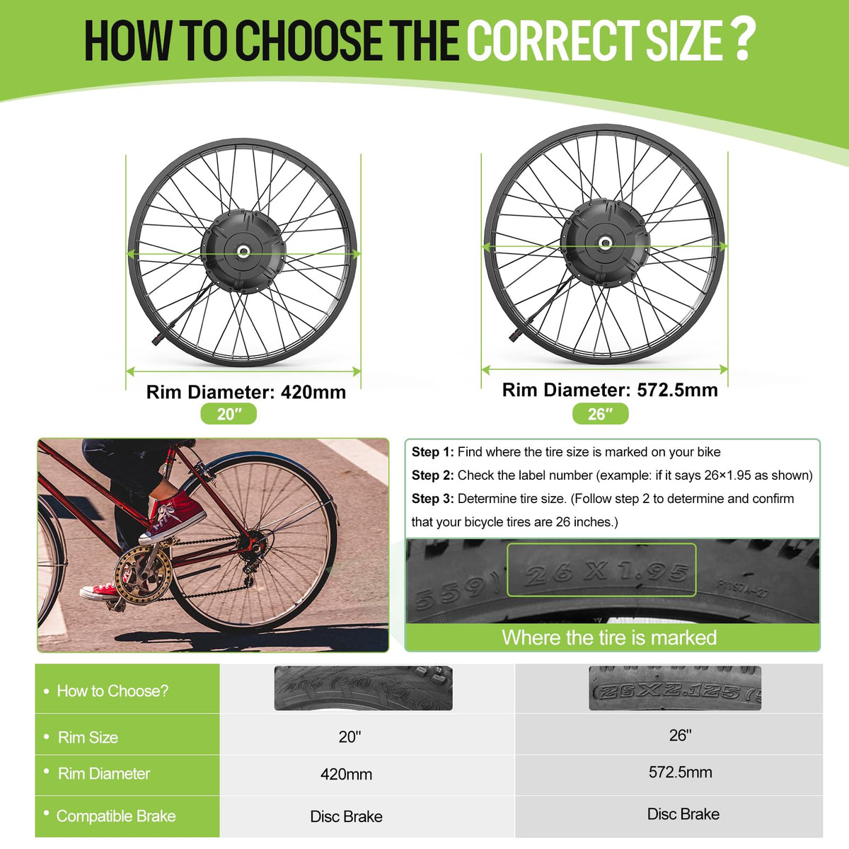 1000W Rear Hub Motor Fat Tire Ebike Conversion Kit F848