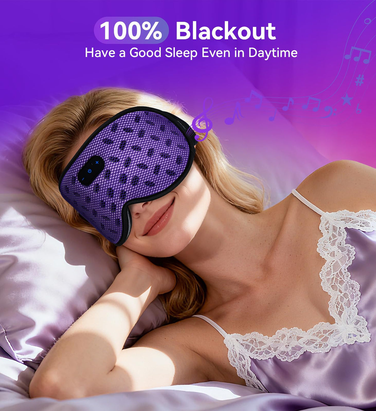 Bluetooth 3D Contoured Sleeping Eye Mask R1684