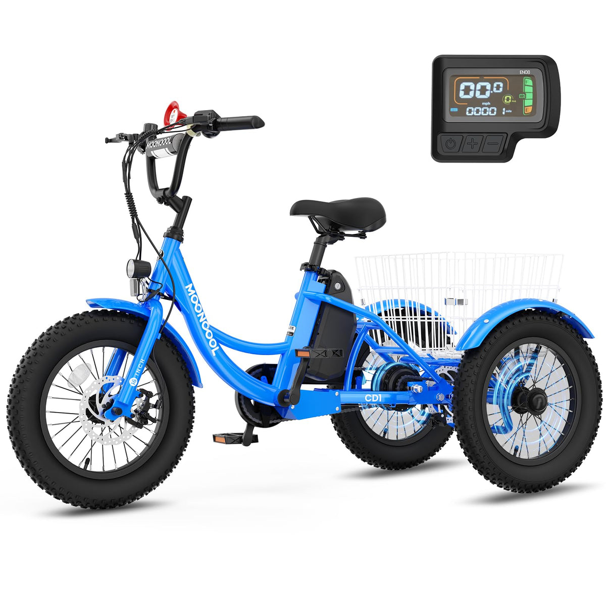 16 Inch 250W 24V Blue Electric Tricycle J1054
