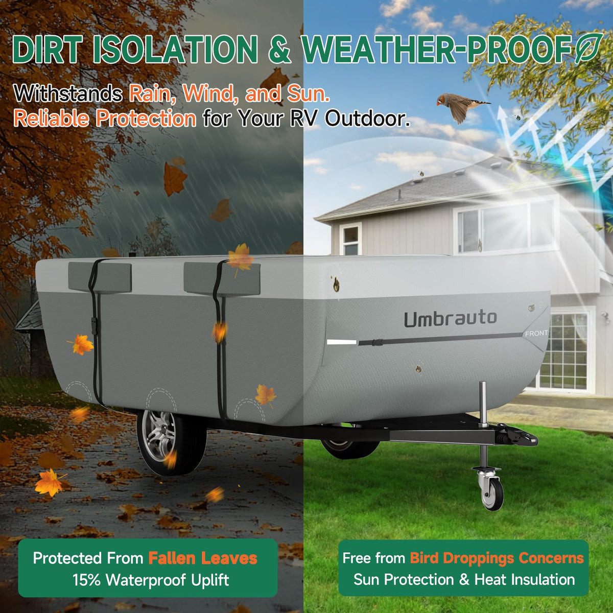 14-16ft Waterproof Breathable Ripstop Pop Up Camper Cover L12659