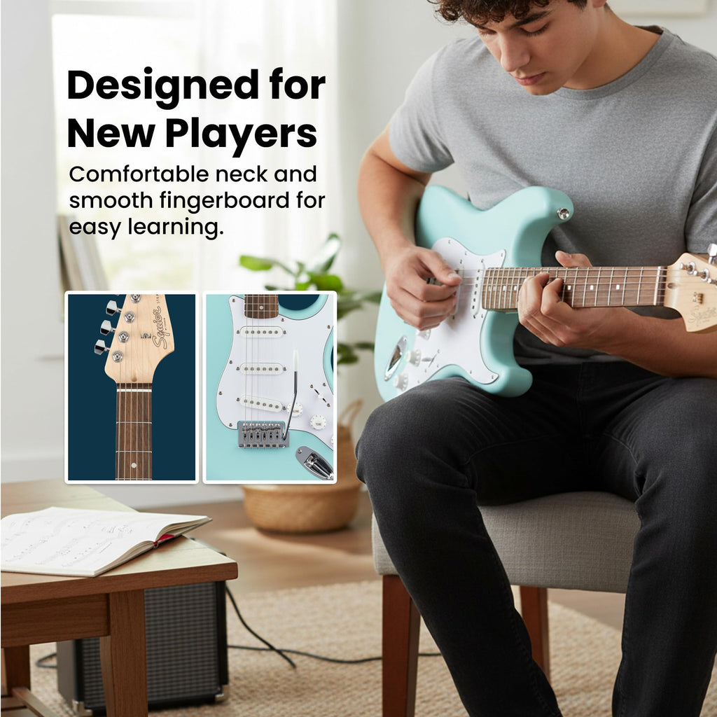Daphne Blue Electric Guitar Bundle with Amplifier F820