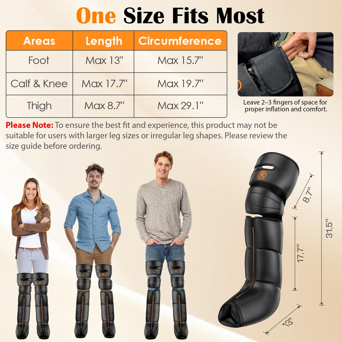 Air Compression Leg Massager with Heat, 6 Modes, 9 Intensities I1488