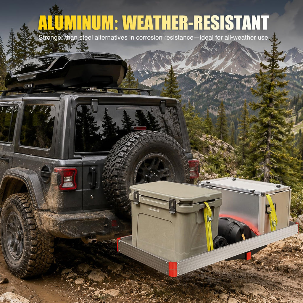 Aluminum Hitch Cargo Carrier 60" x 22" x 3.25" 500 lbs Cargo Basket for 2" Receiver R6963