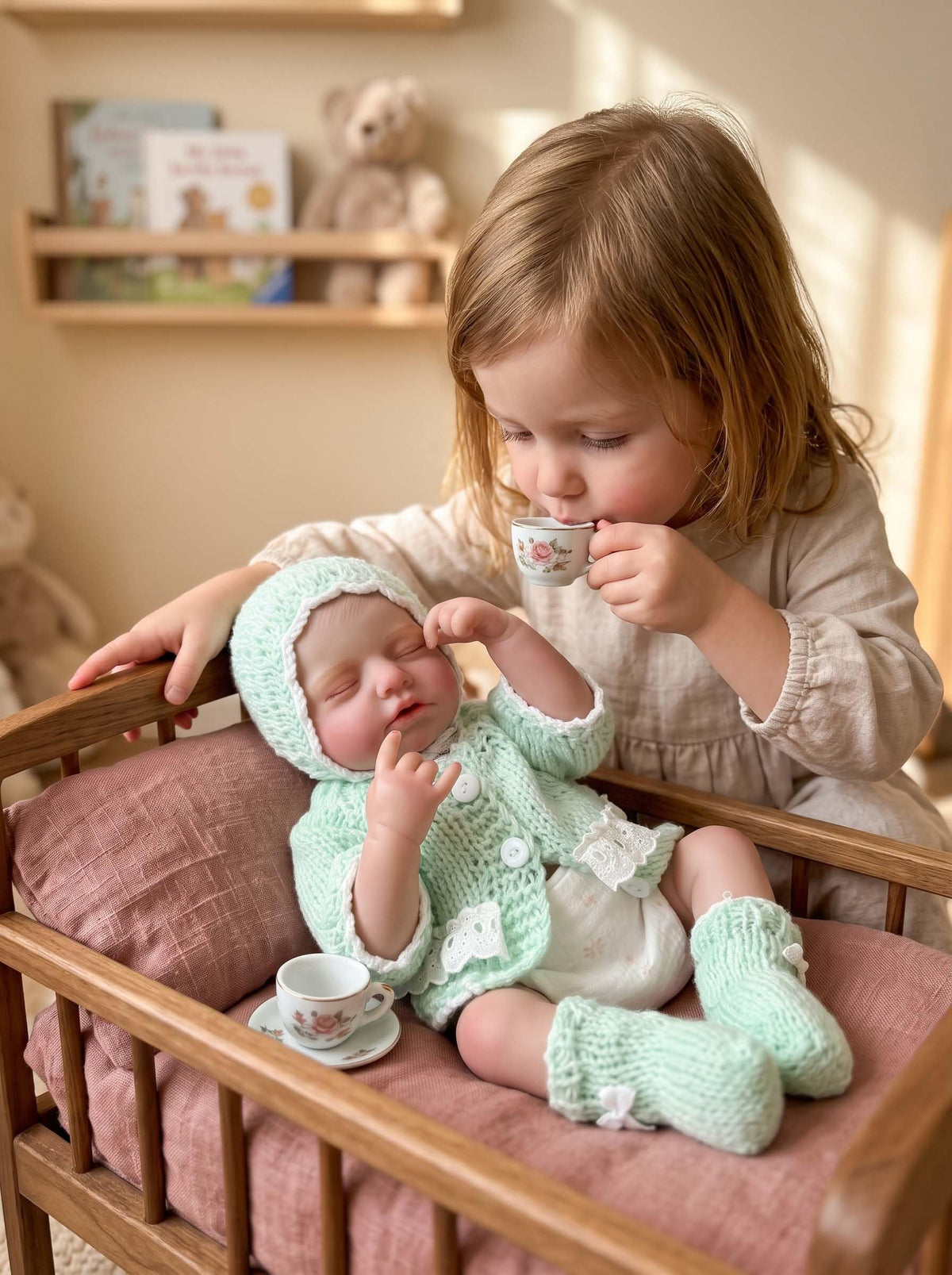 20-Inch Sleeping Reborn Baby Doll with Knitted Hat E230
