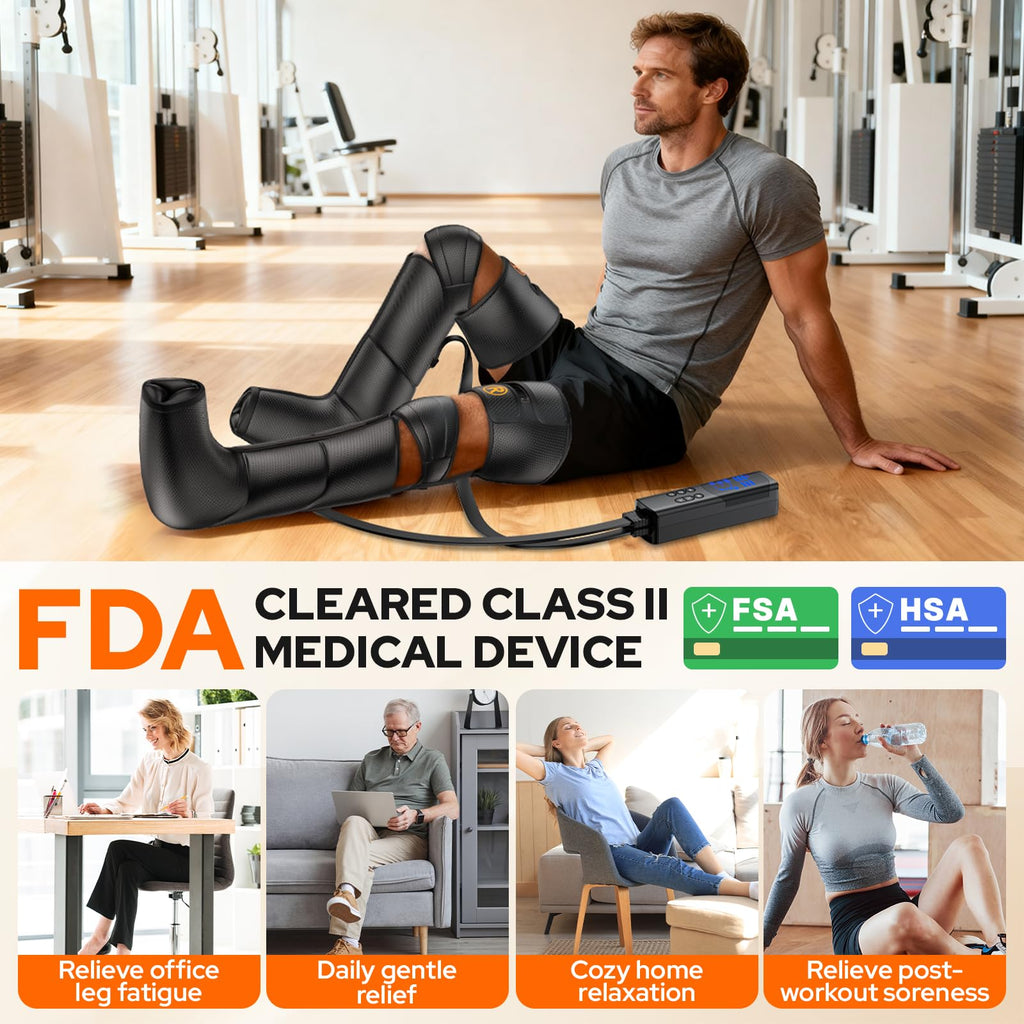 Air Compression Leg Massager with Heat, 6 Modes, 9 Intensities I1488