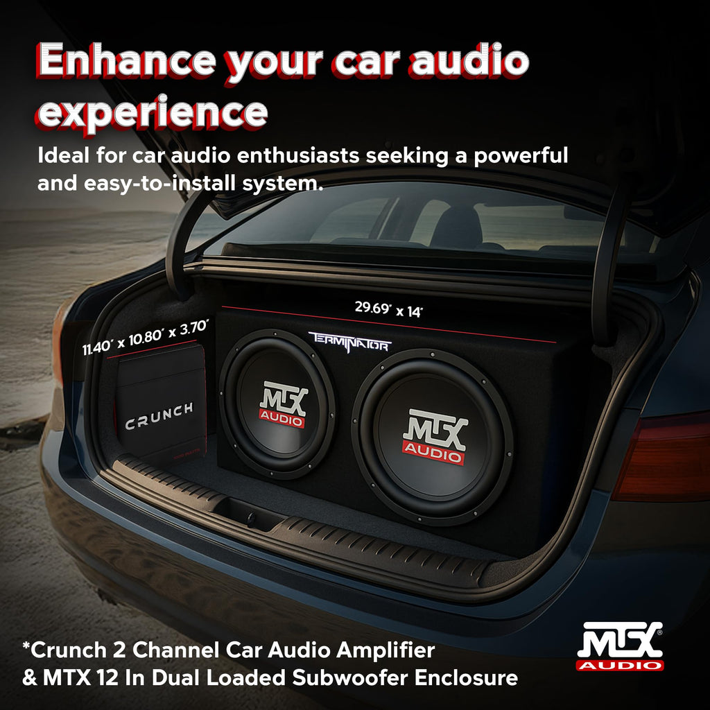 1000 Watt 2 Channel Amplifier with 12 Inch Subwoofer Enclosure L765