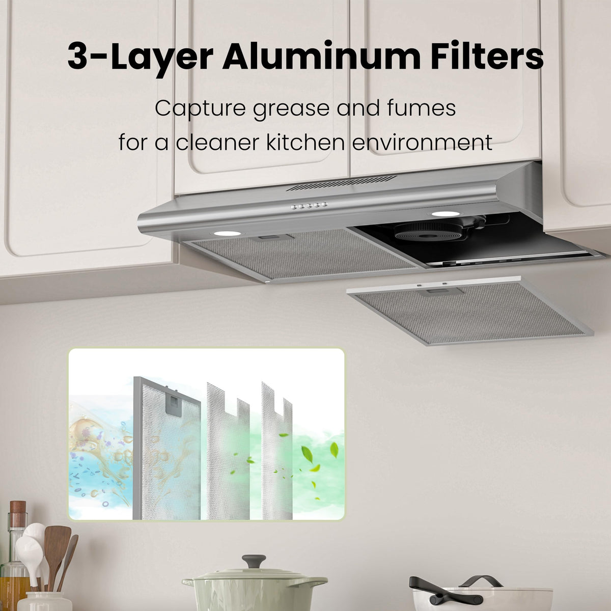 30 inch 300 CFM Under Cabinet Range Hood Q6504