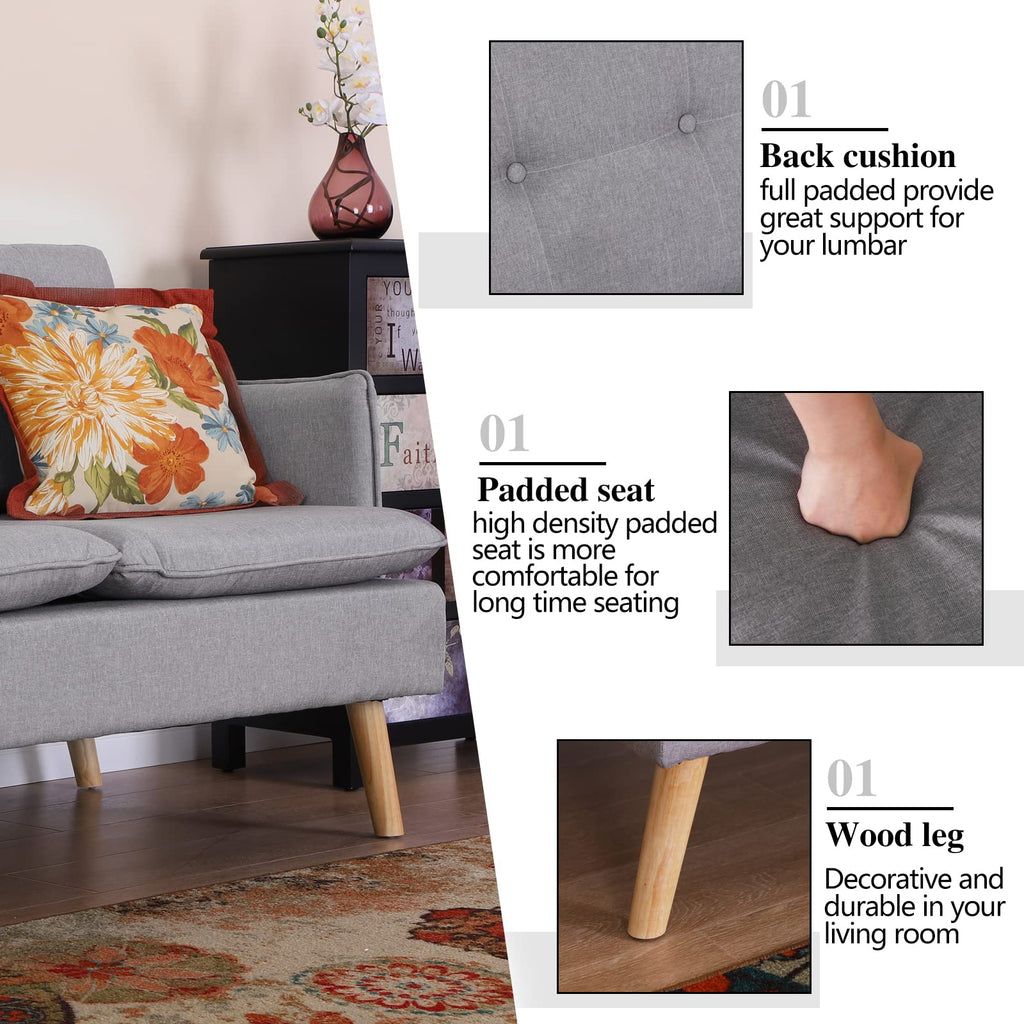 52" Light Gray Loveseat Sofa J67846