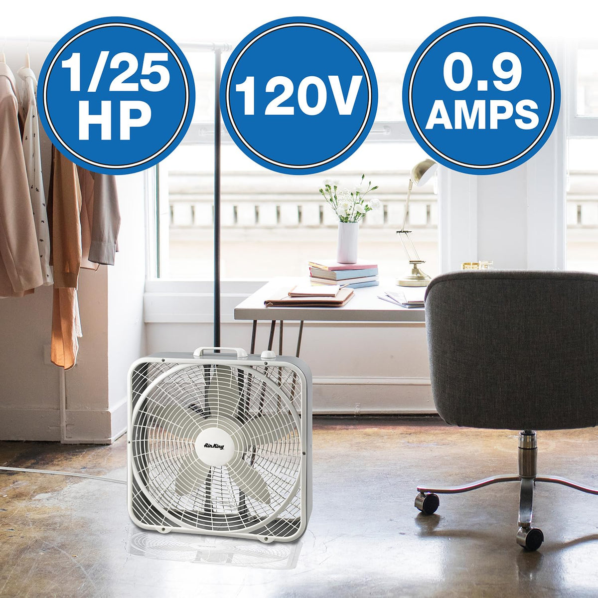 20-Inch 3-Speed Box Fan, White M313577
