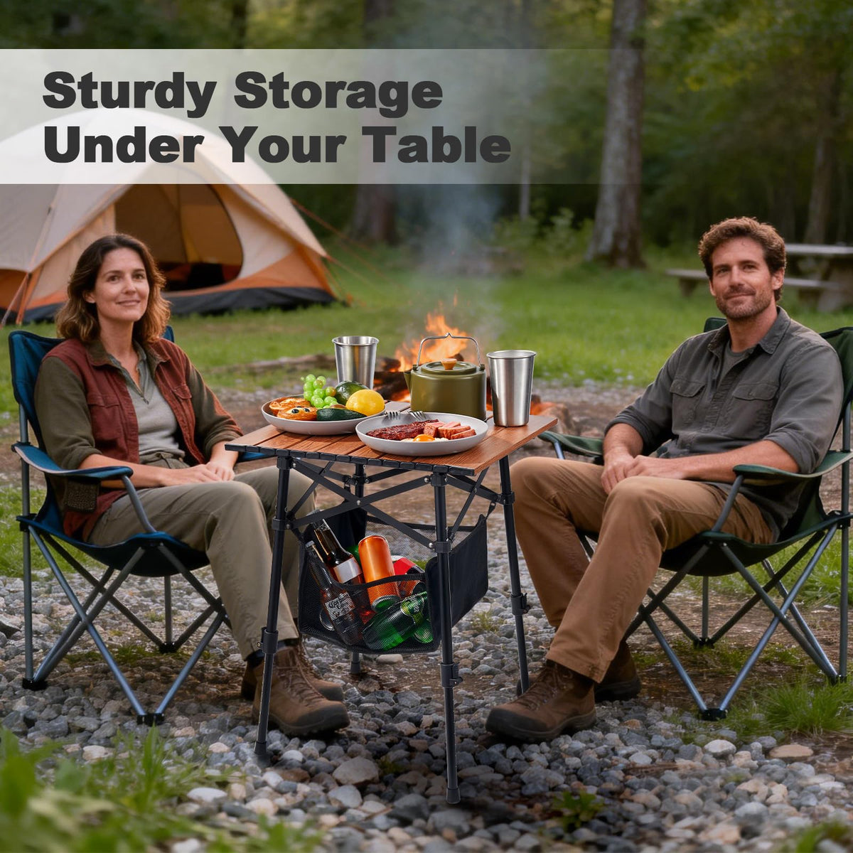 Portable Folding Camping Table Adjustable Height H173029