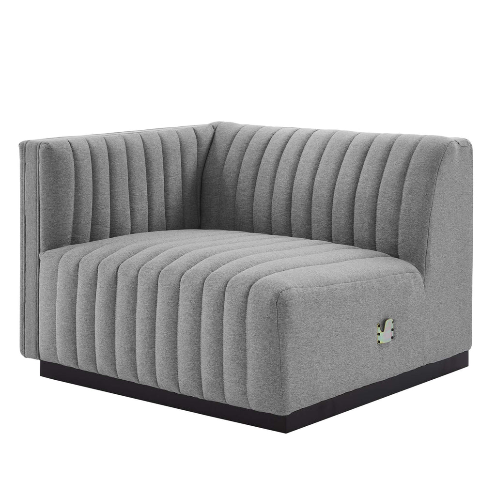 Black Light Gray Tufted Upholstered Loveseat H5001
