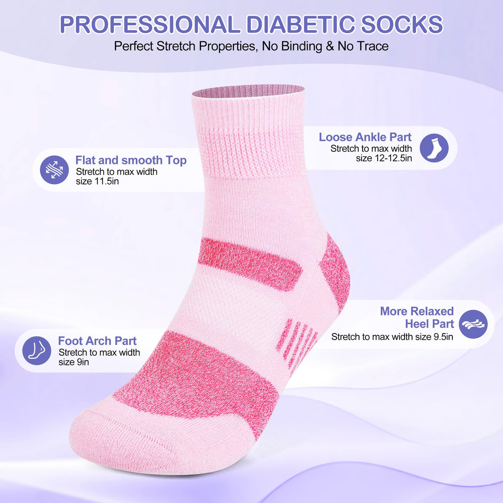 6 Pairs Non Binding Diabetic Ankle Socks H52009