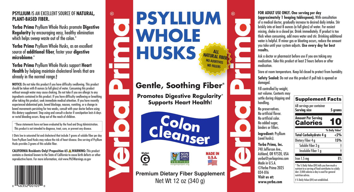 12 Ounce Psyllium Husk Fiber Supplement P290438