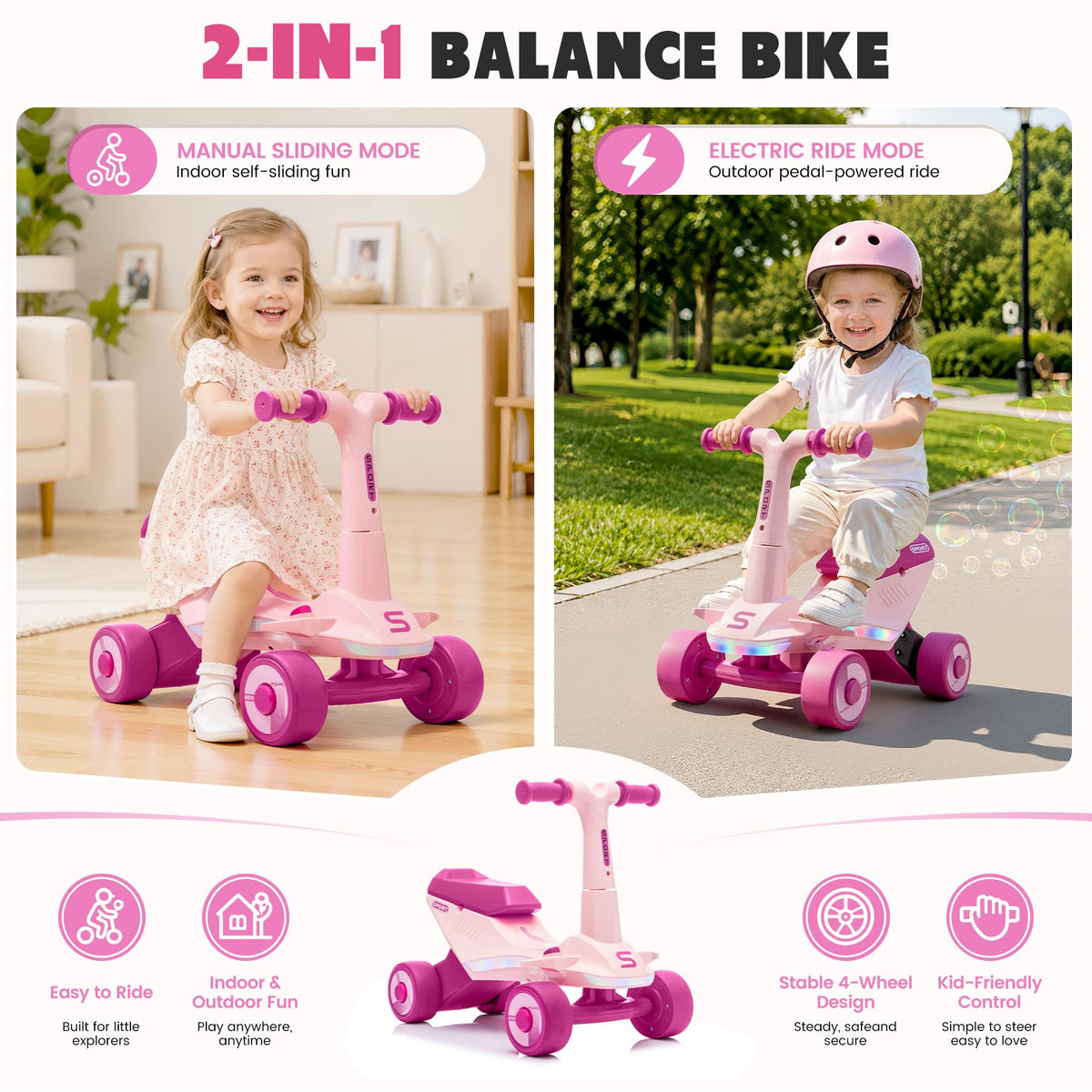 Electric Baby Balance Bike with Bubble Machine Y920311