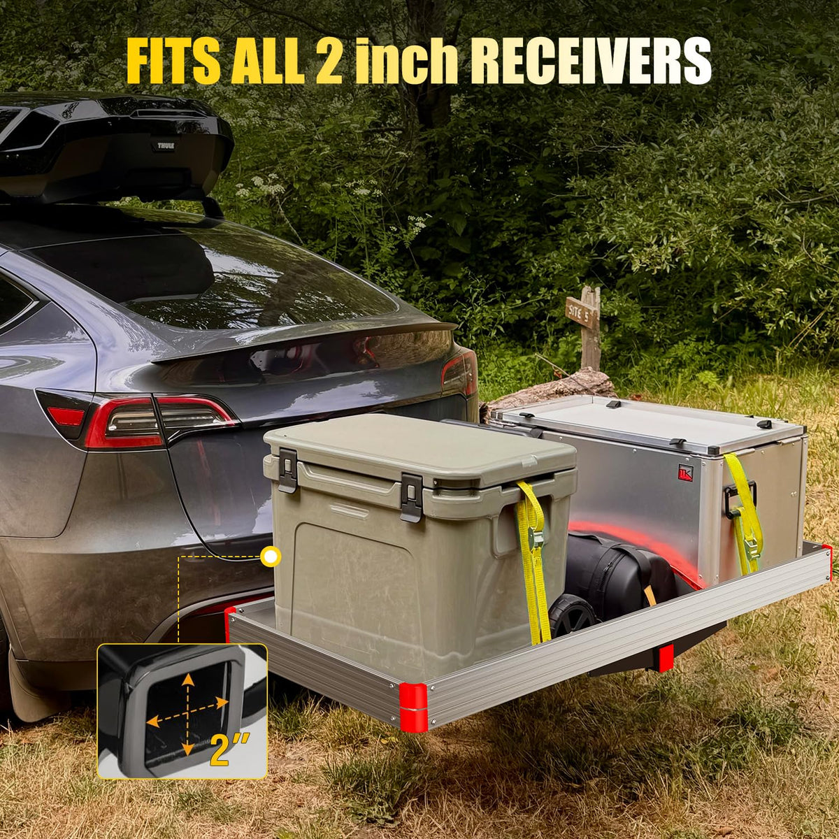 Aluminum Hitch Cargo Carrier 60" x 22" x 3.25" 500 lbs Cargo Basket for 2" Receiver R6963