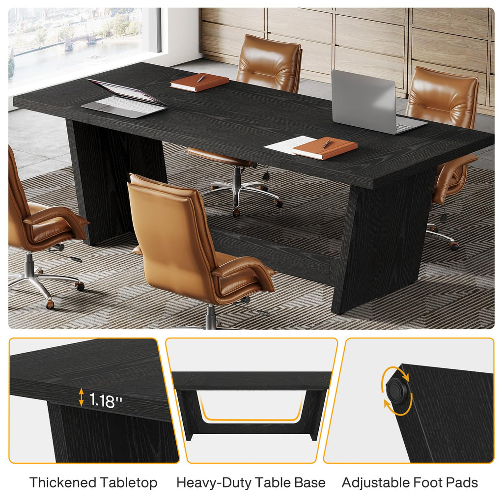 6 FT Rectangular Conference Table with Pedestal Base U992931