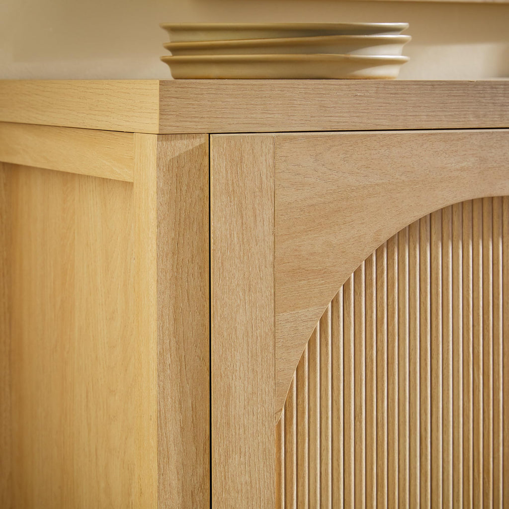 70 Inch Coastal Oak Sideboard Buffet J83462